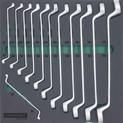 Jonnesway kpl. 12szt. kluczy oczkowo-giętych we wkładce EVA W23112KV