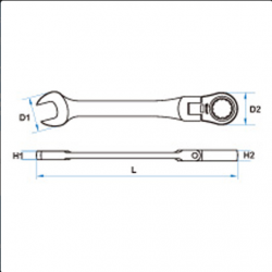 King Tony, klucz płasko oczkowy przegubowy, z grzechotką jednokierunkową, 21mm, 373021M