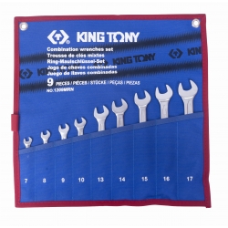 King Tony, zestaw kluczy płasko oczkowych 9szt, 1209MRN