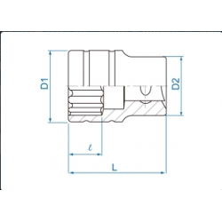 King Tony, nasadka, krótka, 6-kątna, 1/2