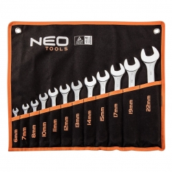 Neo, zestaw kluczy płasko-oczkowych 6-22mm, 12szt, 09-752 Neo, zestaw kluczy płasko-oczkowych 6-22mm, 12szt, 09-752