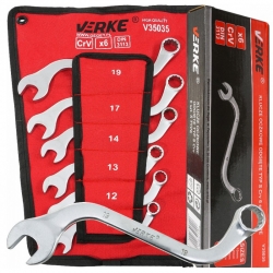 Verke klucze płasko oczkowe, typ S 6szt, V35035